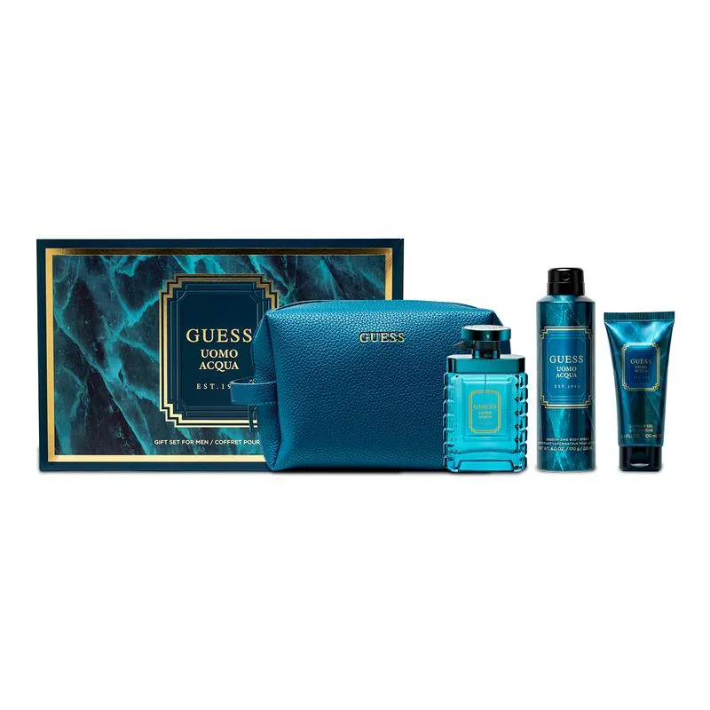 GUESS UOMO ACQUA (M) SET EDT 100ML + SG 100ML + BODY SPRAY 170G + POUCH