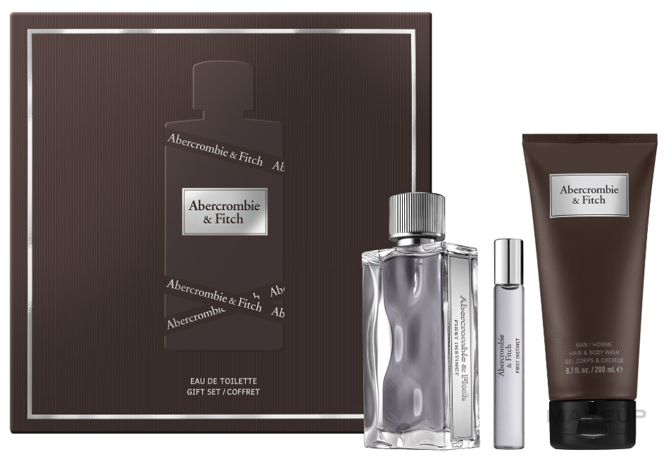 ABERCROMBIE & FITCH FIRST INSTINCT (M) SET EDT 100ML + EDT 15ML + HAIR & BW 200ML