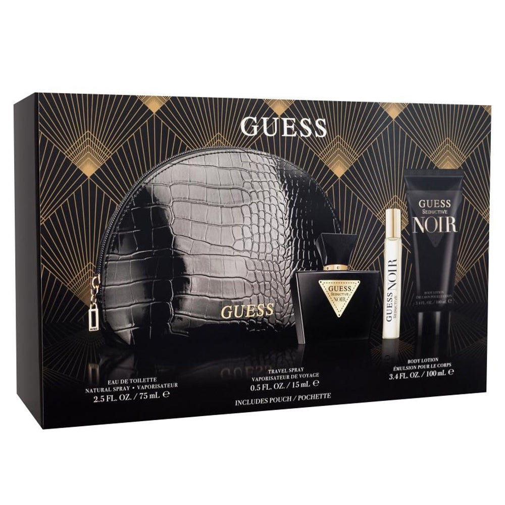 GUESS SEDUCTIVE NOIR (W) SET EDT 75ML + BL 100ML + EDT 15ML + POUCH - GUESS - Fragrance HQ Kenya
